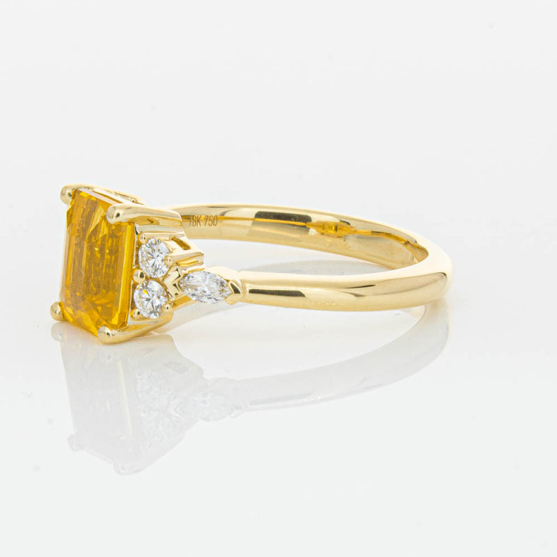 18ct Yellow Gold Golden Sapphire & Diamond Oriana Ring-Ring-Walker & Hall