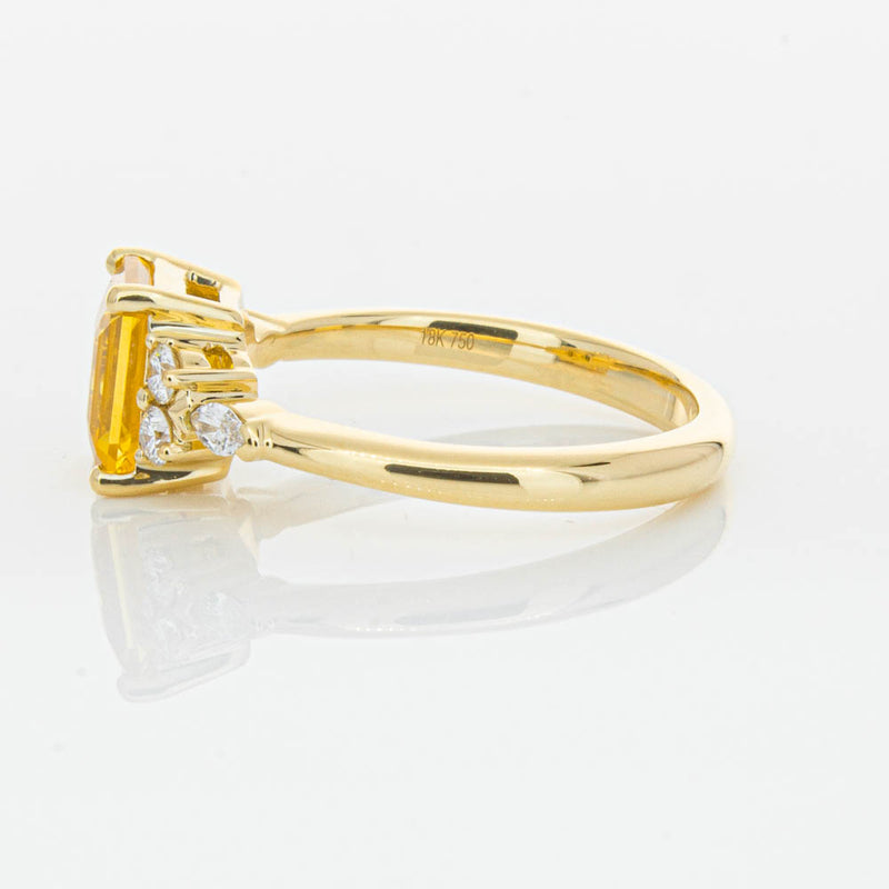 18ct Yellow Gold Golden Sapphire & Diamond Oriana Ring-Ring-Walker & Hall