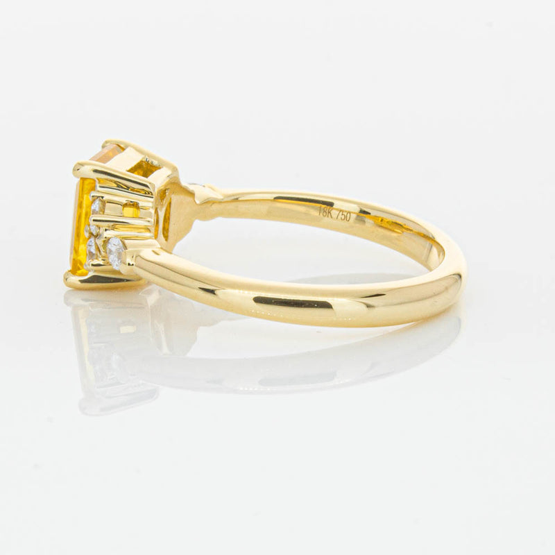 18ct Yellow Gold Golden Sapphire & Diamond Oriana Ring-Ring-Walker & Hall