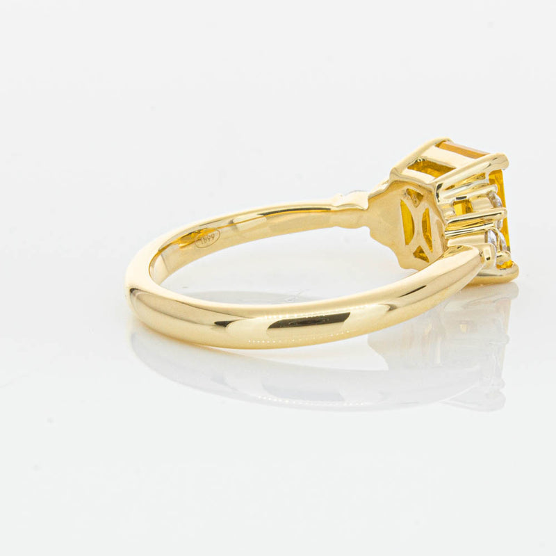 18ct Yellow Gold Golden Sapphire & Diamond Oriana Ring-Ring-Walker & Hall