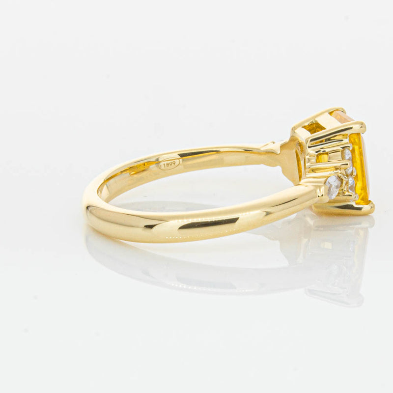 18ct Yellow Gold Golden Sapphire & Diamond Oriana Ring-Ring-Walker & Hall