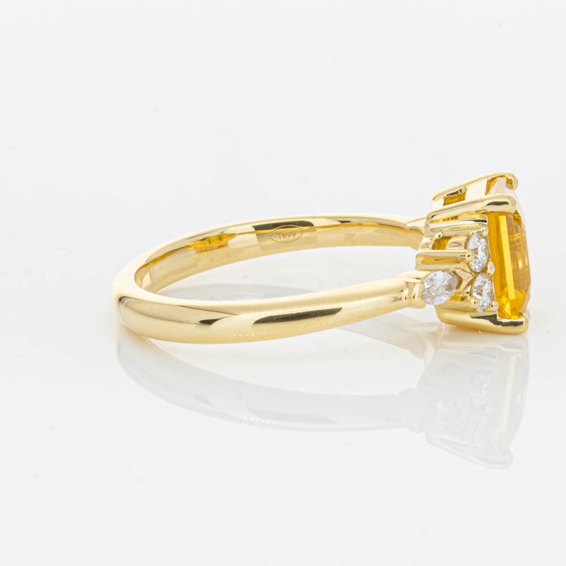 18ct Yellow Gold Golden Sapphire & Diamond Oriana Ring-Ring-Walker & Hall