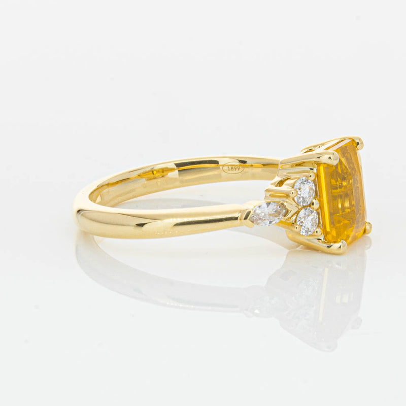 18ct Yellow Gold Golden Sapphire & Diamond Oriana Ring-Ring-Walker & Hall