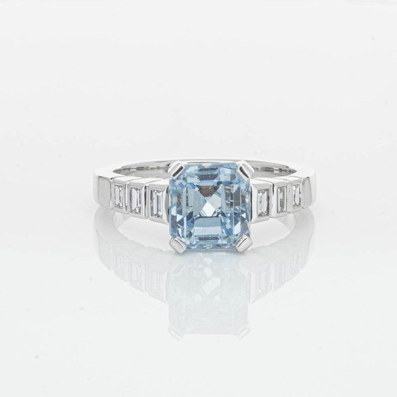 18ct White Gold 2.48ct Aquamarine & Diamond Ring-Ring-Walker & Hall