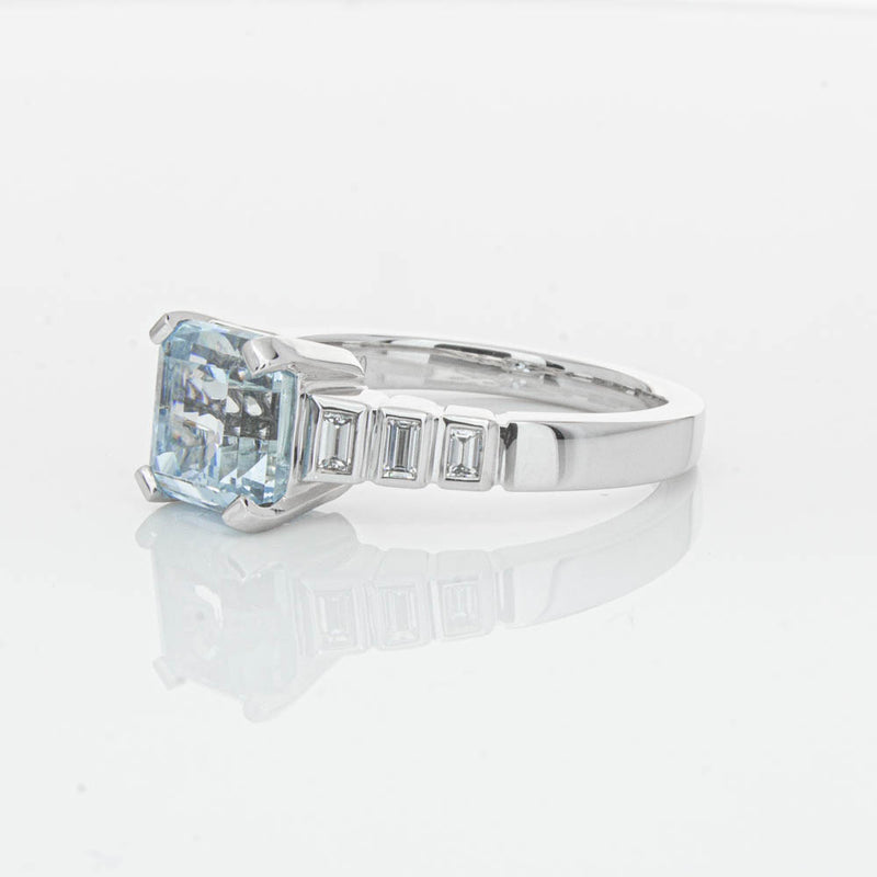 18ct White Gold 2.48ct Aquamarine & Diamond Ring-Ring-Walker & Hall