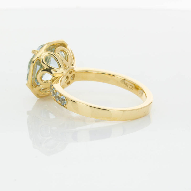18ct Yellow Gold Aquamarine Octavex Ring-Ring-Walker & Hall