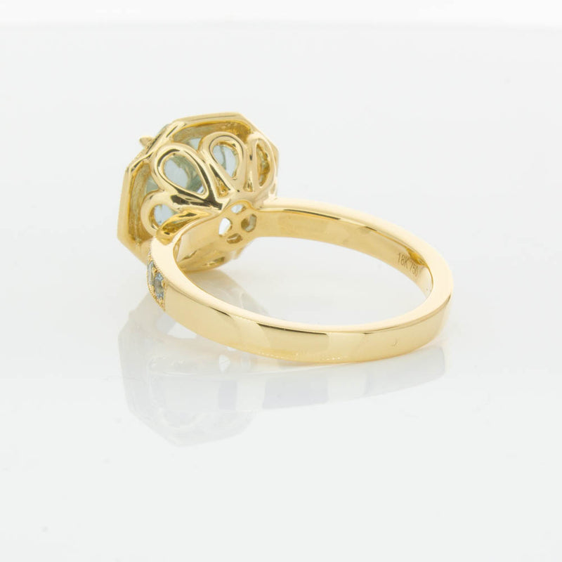 18ct Yellow Gold Aquamarine Octavex Ring-Ring-Walker & Hall