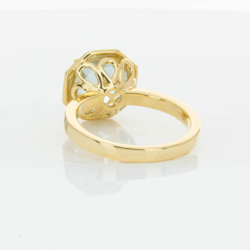18ct Yellow Gold Aquamarine Octavex Ring-Ring-Walker & Hall