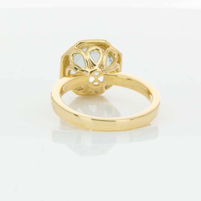 18ct Yellow Gold Aquamarine Octavex Ring-Ring-Walker & Hall