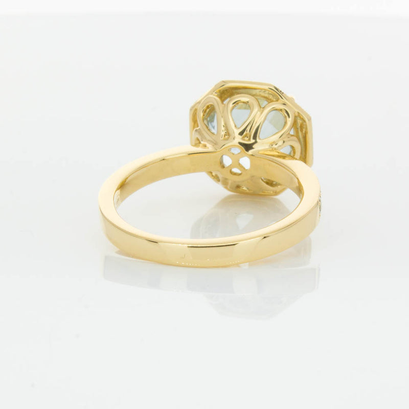 18ct Yellow Gold Aquamarine Octavex Ring-Ring-Walker & Hall