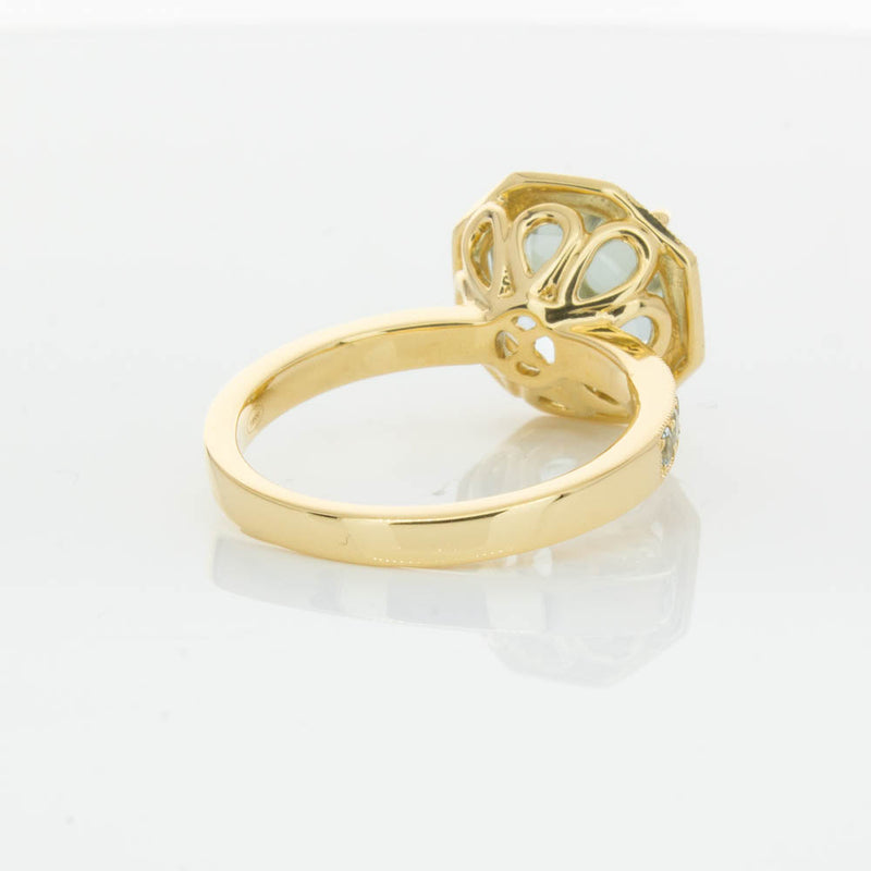 18ct Yellow Gold Aquamarine Octavex Ring-Ring-Walker & Hall