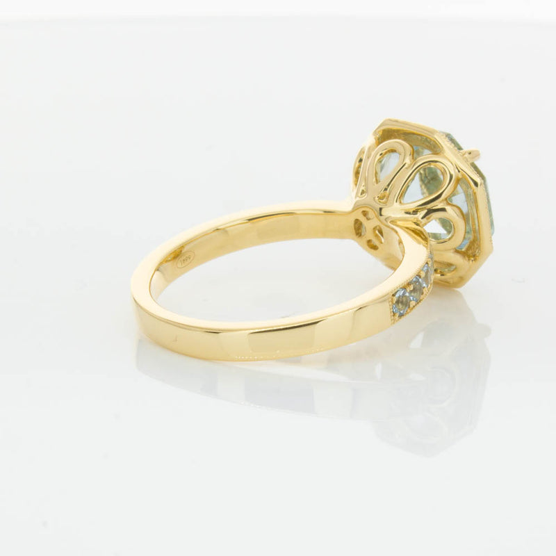 18ct Yellow Gold Aquamarine Octavex Ring-Ring-Walker & Hall