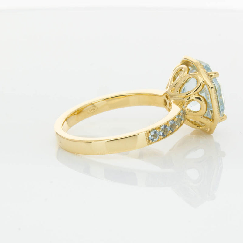 18ct Yellow Gold Aquamarine Octavex Ring-Ring-Walker & Hall