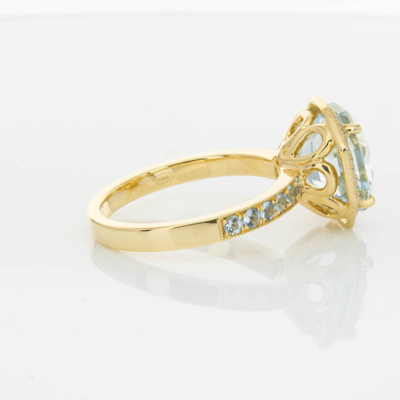 18ct Yellow Gold Aquamarine Octavex Ring-Ring-Walker & Hall