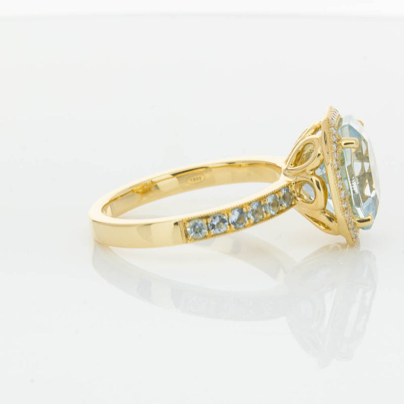 18ct Yellow Gold Aquamarine Octavex Ring-Ring-Walker & Hall
