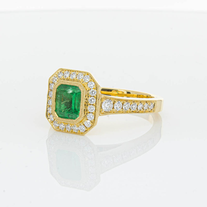 18ct Yellow Gold Emerald Ring-Ring-Walker & Hall