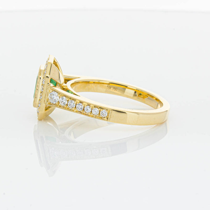 18ct Yellow Gold Emerald Ring-Ring-Walker & Hall