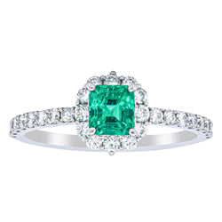 Deja Vu Platinum .53ct Emerald & Diamond Ring - Ring - Walker & Hall