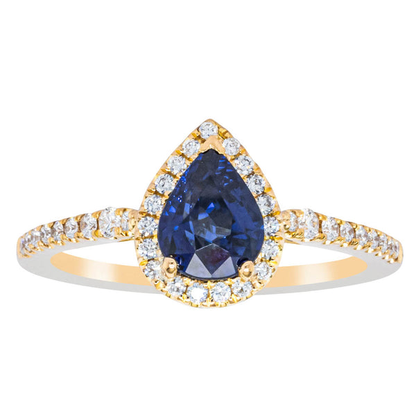 18ct Yellow Gold 1.10ct Sapphire & Diamond Mini Sierra Ring - Ring - Walker & Hall