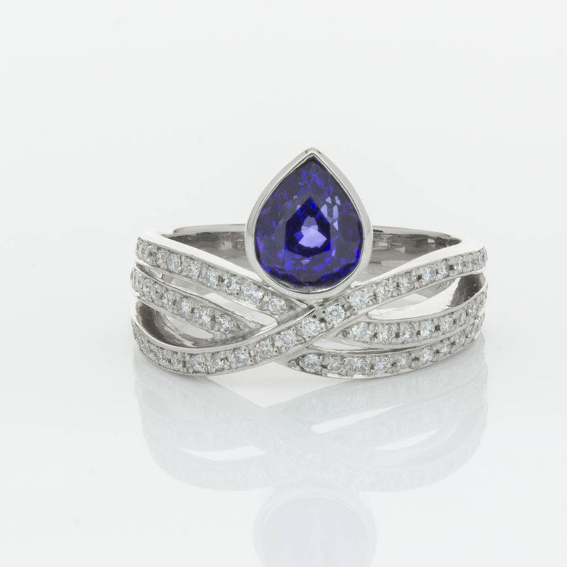 Deja Vu Platinum 1.73ct Sapphire & Diamond Ring-Ring-Walker & Hall