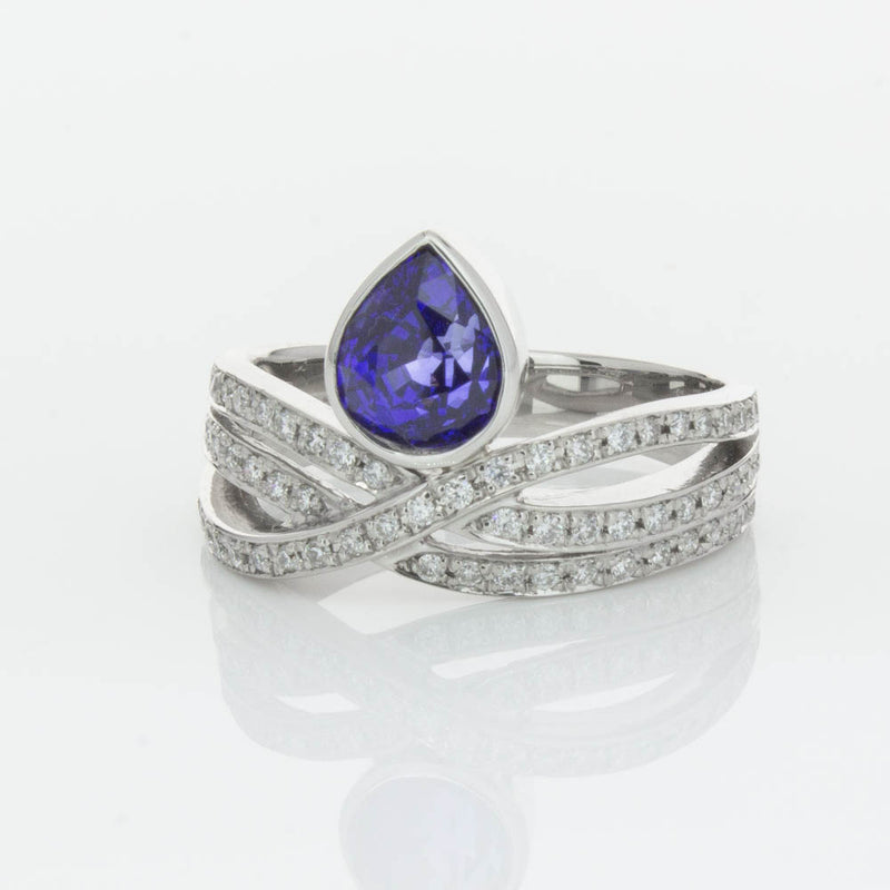 Deja Vu Platinum 1.73ct Sapphire & Diamond Ring-Ring-Walker & Hall