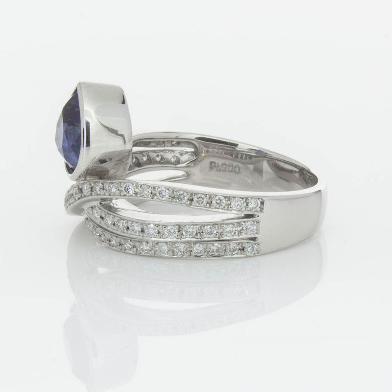 Deja Vu Platinum 1.73ct Sapphire & Diamond Ring-Ring-Walker & Hall