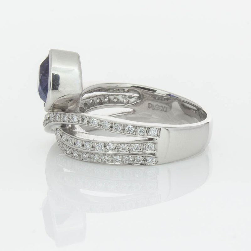 Deja Vu Platinum 1.73ct Sapphire & Diamond Ring-Ring-Walker & Hall