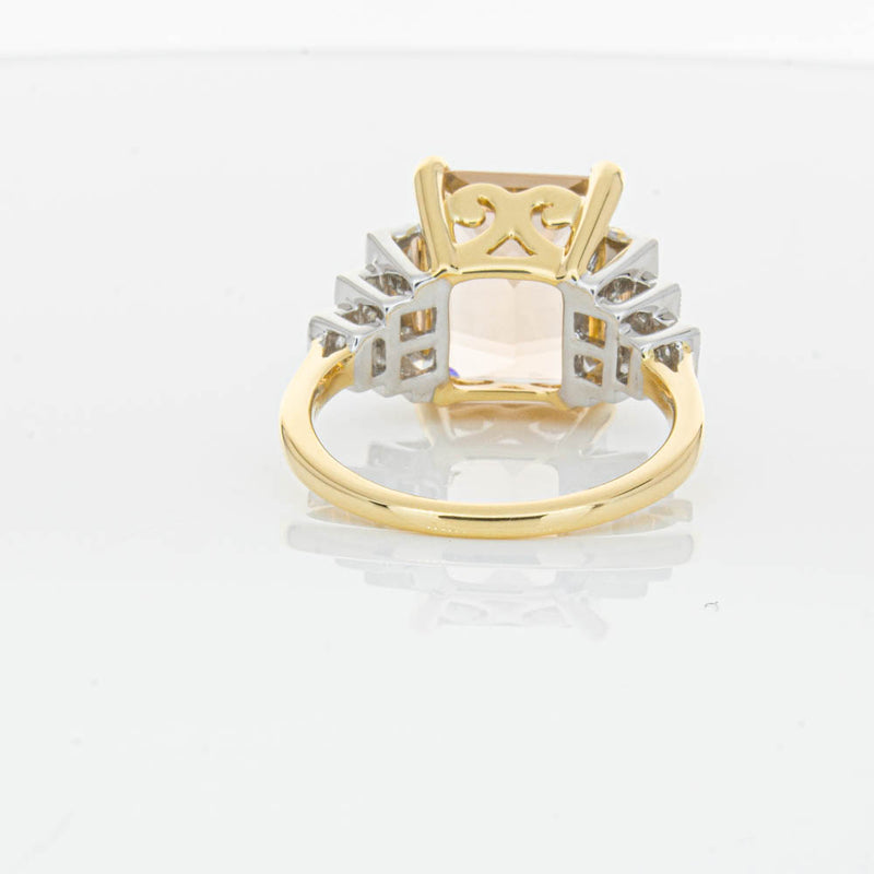 18ct Yellow Gold Morganite & Diamond Maya Ring-Ring-Walker & Hall