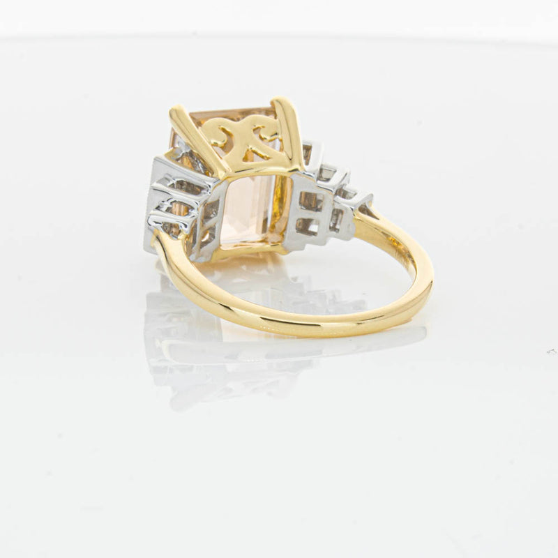 18ct Yellow Gold Morganite & Diamond Maya Ring-Ring-Walker & Hall