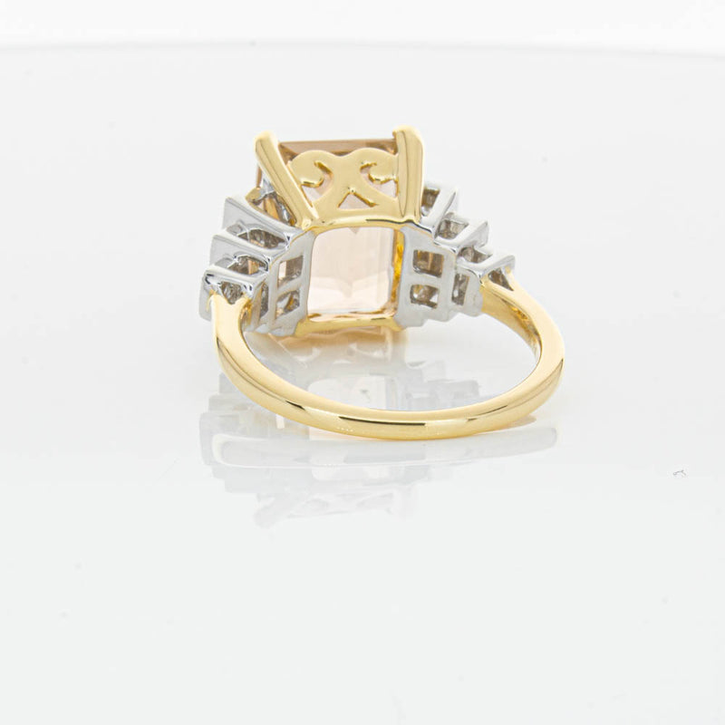 18ct Yellow Gold Morganite & Diamond Maya Ring-Ring-Walker & Hall
