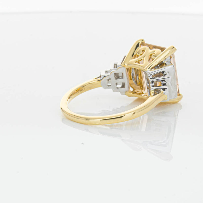 18ct Yellow Gold Morganite & Diamond Maya Ring-Ring-Walker & Hall