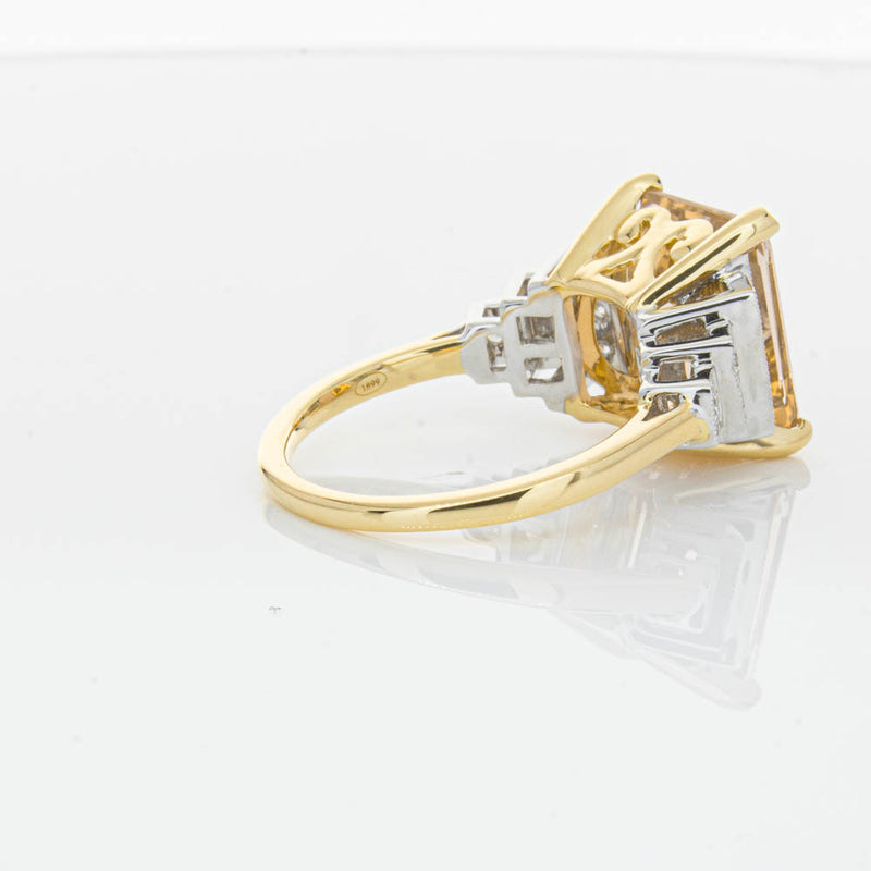 18ct Yellow Gold Morganite & Diamond Maya Ring-Ring-Walker & Hall