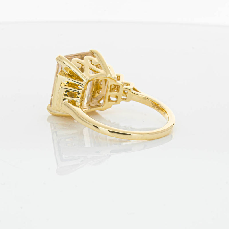 18ct Yellow Gold Morganite & Diamond Maya Ring-Ring-Walker & Hall