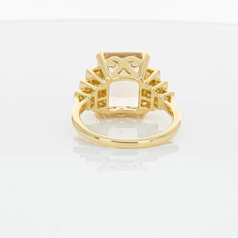 18ct Yellow Gold Morganite & Diamond Maya Ring-Ring-Walker & Hall