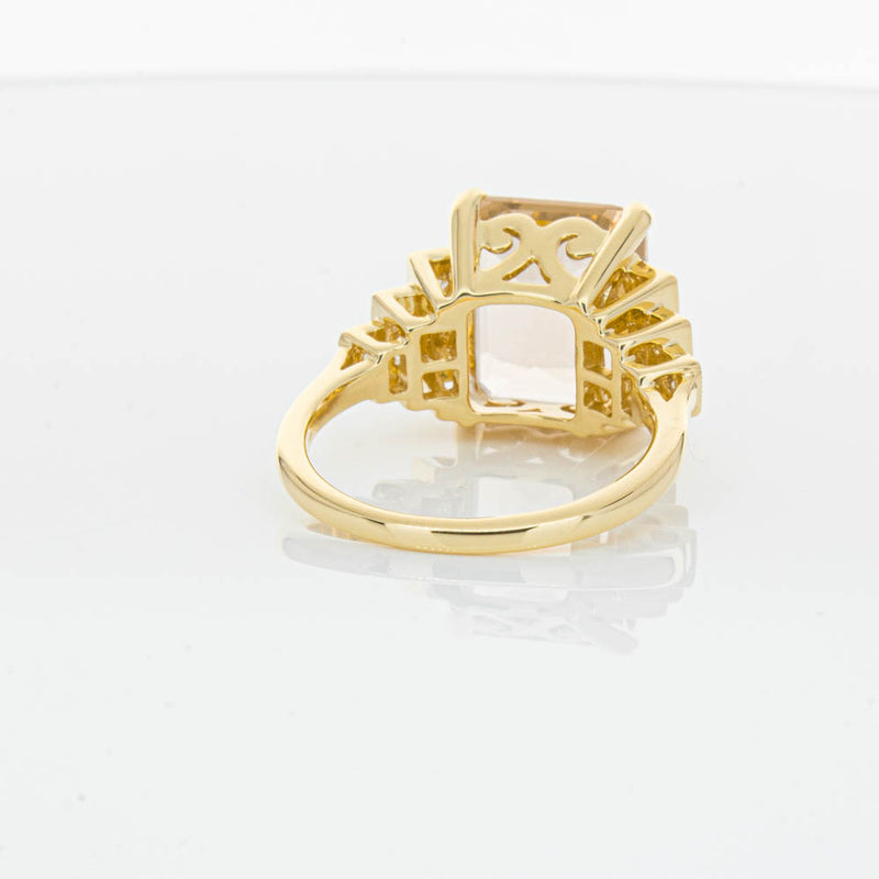 18ct Yellow Gold Morganite & Diamond Maya Ring-Ring-Walker & Hall