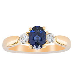 18ct Yellow Gold .87ct Sapphire & Diamond Elysian Ring - Ring - Walker & Hall