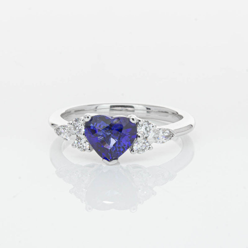 18ct White Gold 1.15ct Sapphire & Diamond Oriana Ring-Ring-Walker & Hall