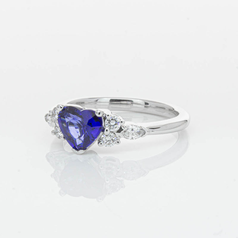 18ct White Gold 1.15ct Sapphire & Diamond Oriana Ring-Ring-Walker & Hall