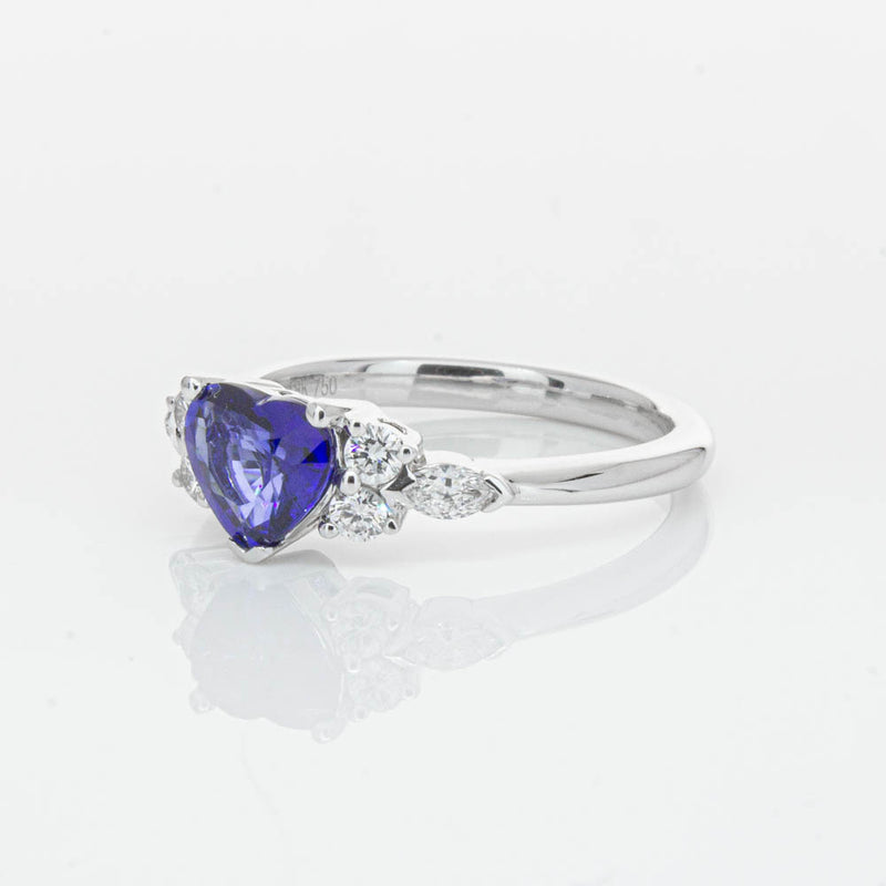 18ct White Gold 1.15ct Sapphire & Diamond Oriana Ring-Ring-Walker & Hall