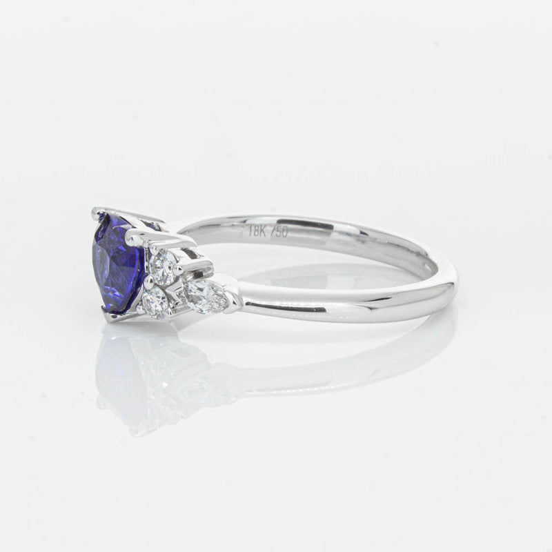 18ct White Gold 1.15ct Sapphire & Diamond Oriana Ring-Ring-Walker & Hall