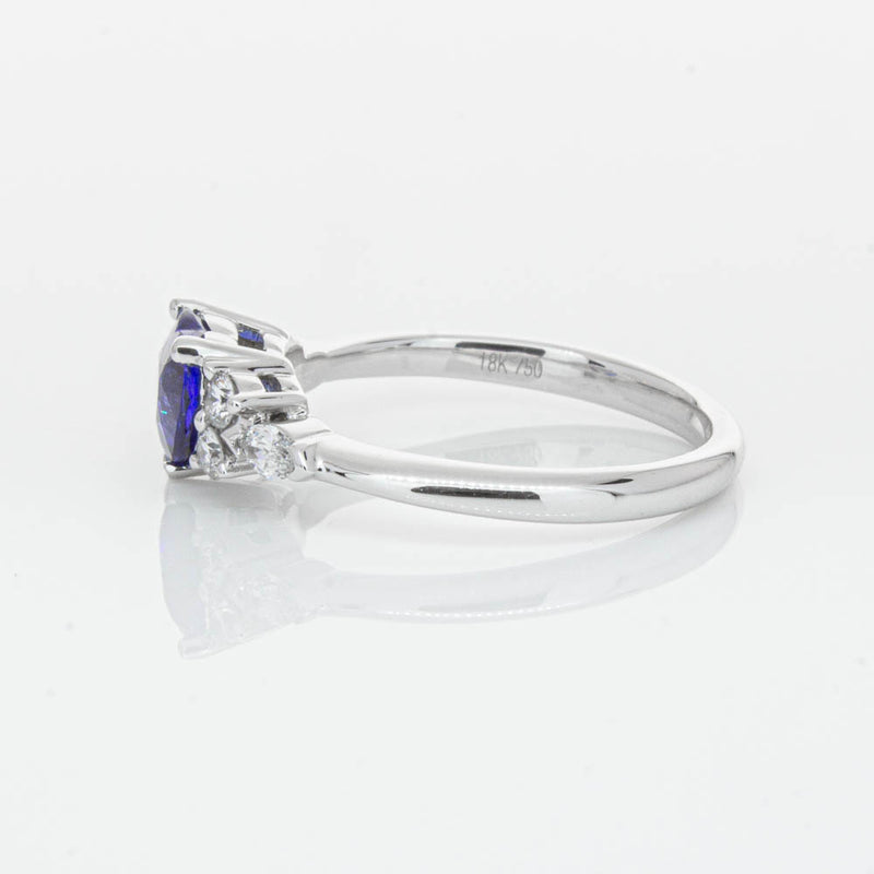 18ct White Gold 1.15ct Sapphire & Diamond Oriana Ring-Ring-Walker & Hall