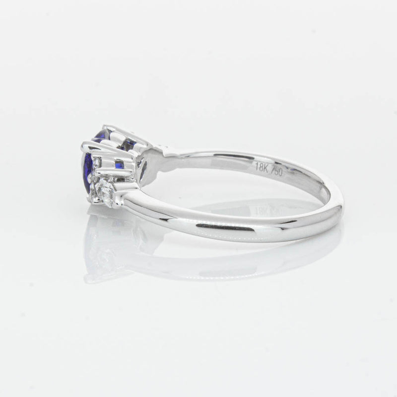 18ct White Gold 1.15ct Sapphire & Diamond Oriana Ring-Ring-Walker & Hall