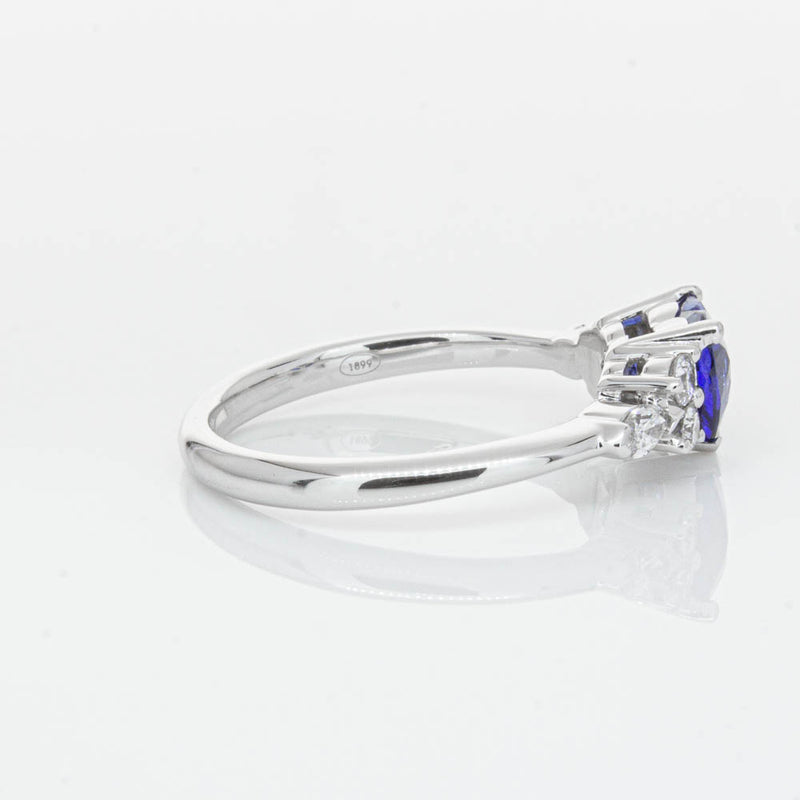 18ct White Gold 1.15ct Sapphire & Diamond Oriana Ring-Ring-Walker & Hall