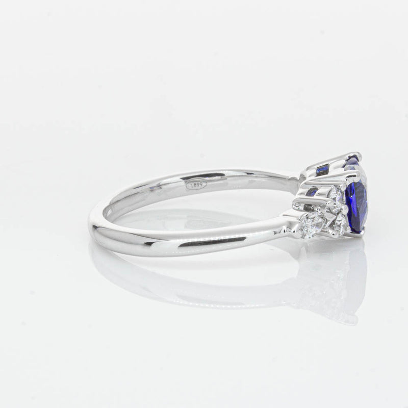 18ct White Gold 1.15ct Sapphire & Diamond Oriana Ring-Ring-Walker & Hall