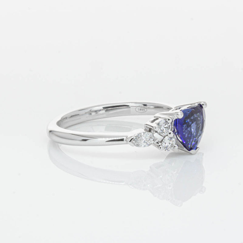 18ct White Gold 1.15ct Sapphire & Diamond Oriana Ring-Ring-Walker & Hall