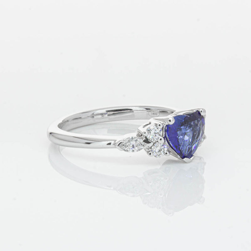 18ct White Gold 1.15ct Sapphire & Diamond Oriana Ring-Ring-Walker & Hall