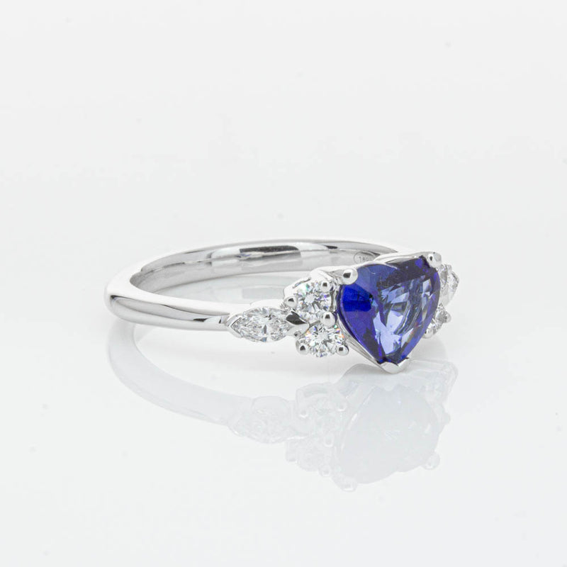 18ct White Gold 1.15ct Sapphire & Diamond Oriana Ring-Ring-Walker & Hall