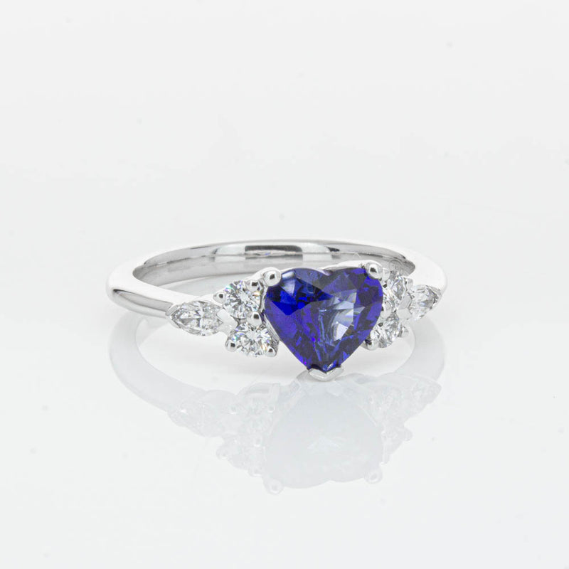 18ct White Gold 1.15ct Sapphire & Diamond Oriana Ring-Ring-Walker & Hall