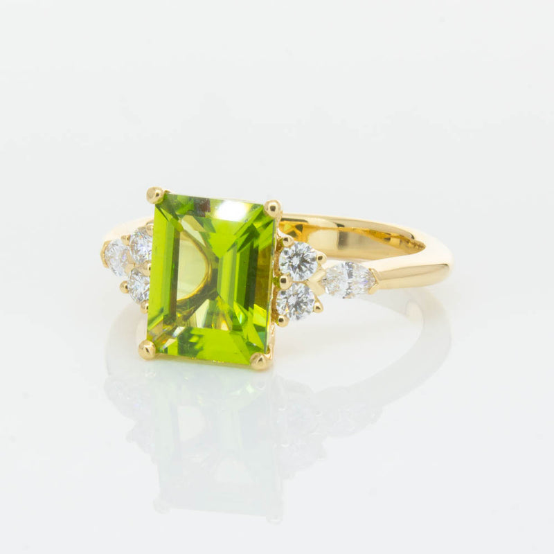 18ct Yellow Gold 2.42ct Peridot & Diamond Oriana Ring-Ring-Walker & Hall