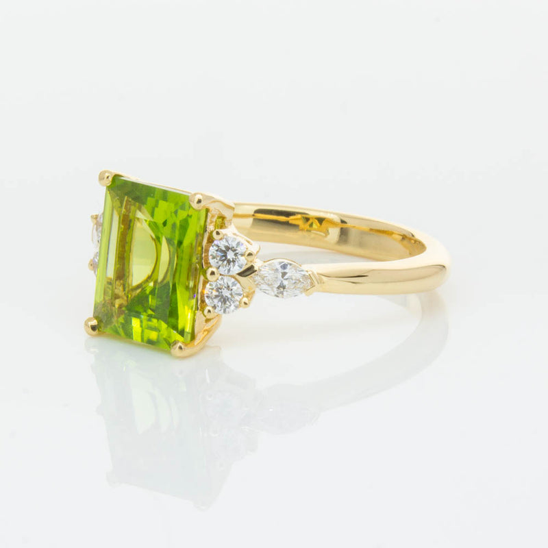 18ct Yellow Gold 2.42ct Peridot & Diamond Oriana Ring-Ring-Walker & Hall
